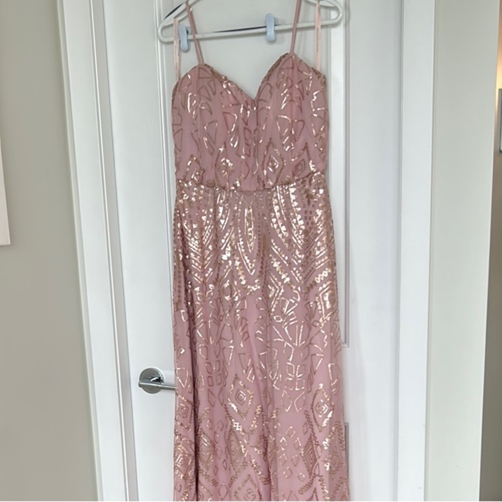 Elegant Pink Sequin Gown
